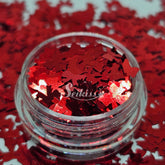 Red Bows Shape Glitter - Red Glitter